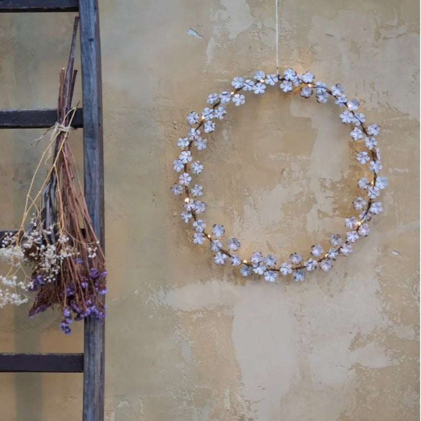 Metal Wildflower Wreath