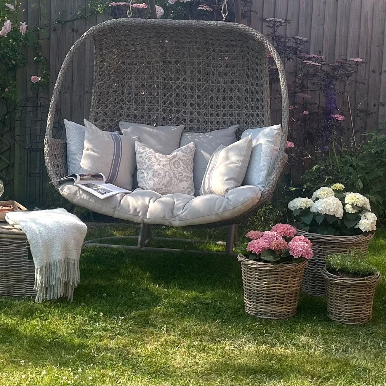 Tapered Rattan Planter