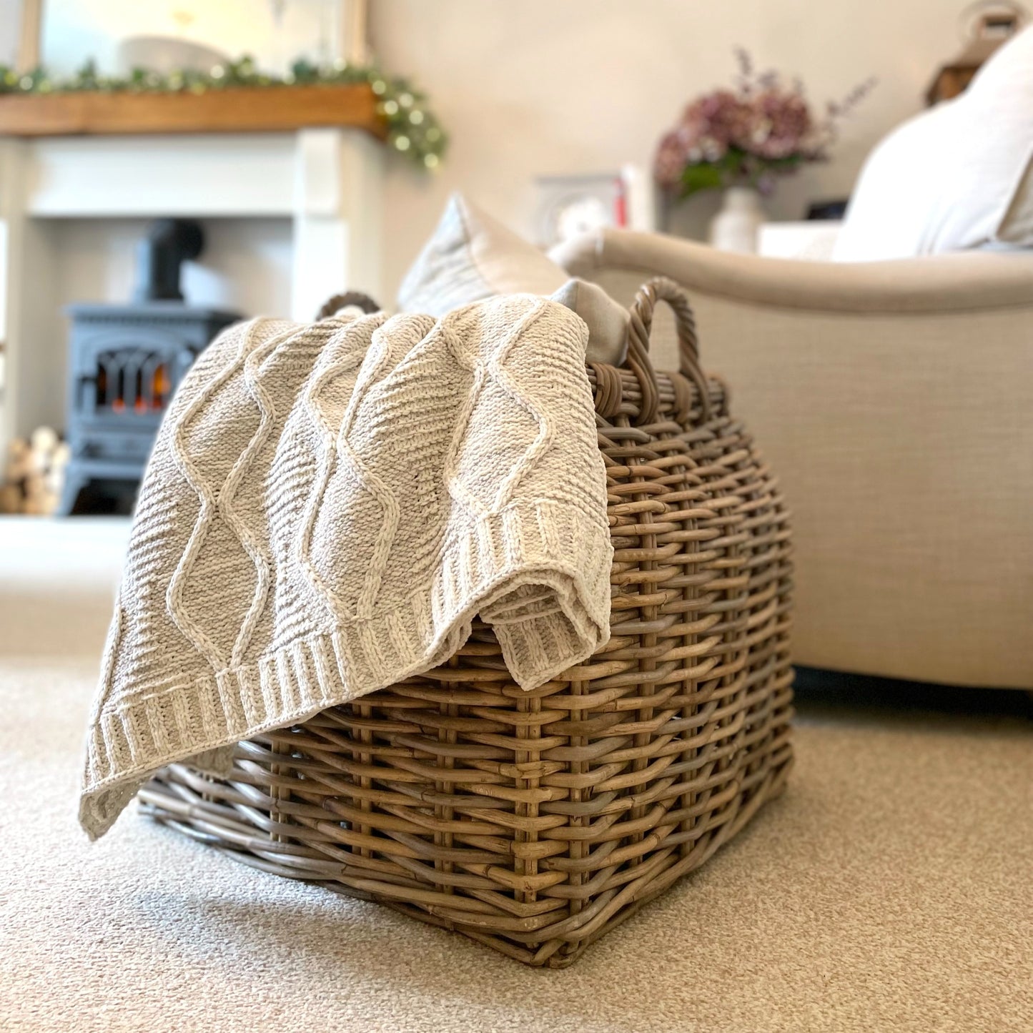 Tapered Large Rattan Basket