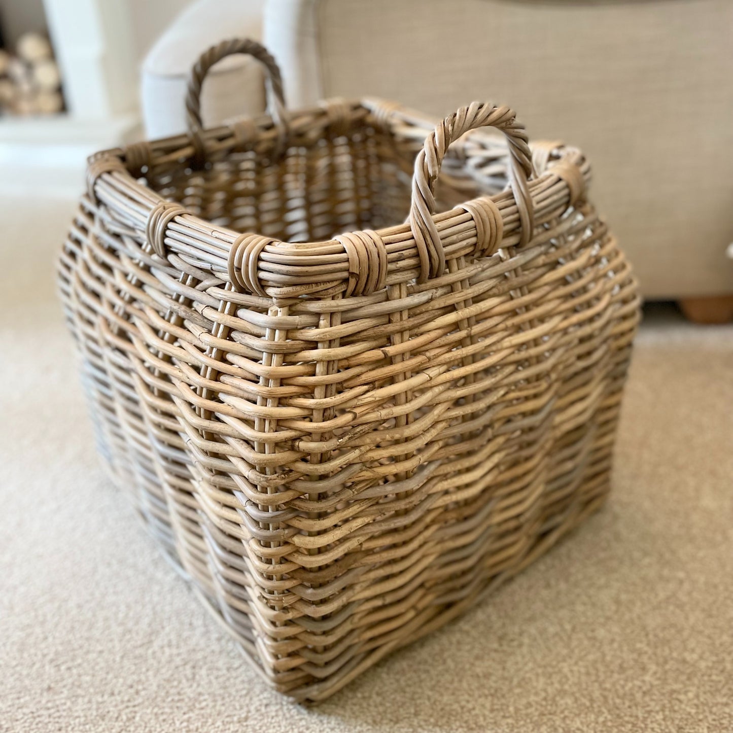 Tapered Large Rattan Basket