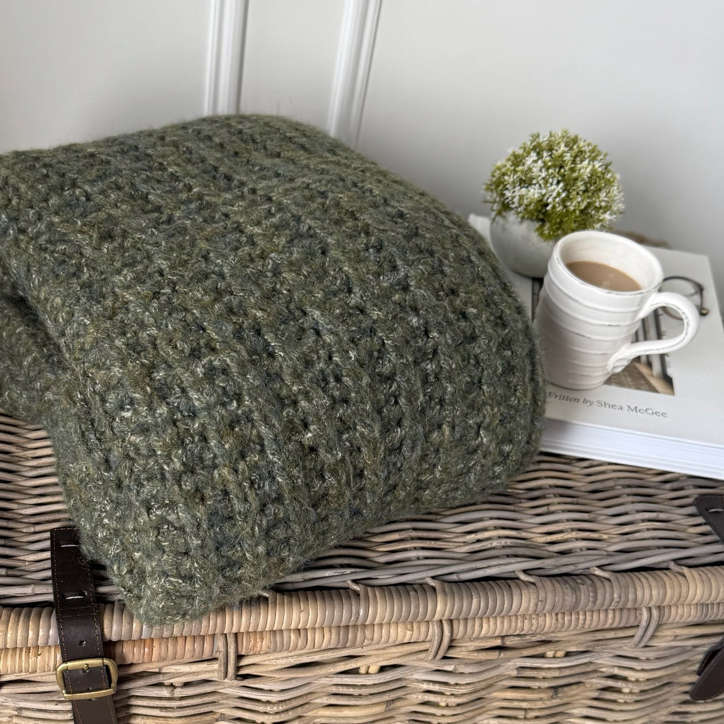 Chunky Green Throw
