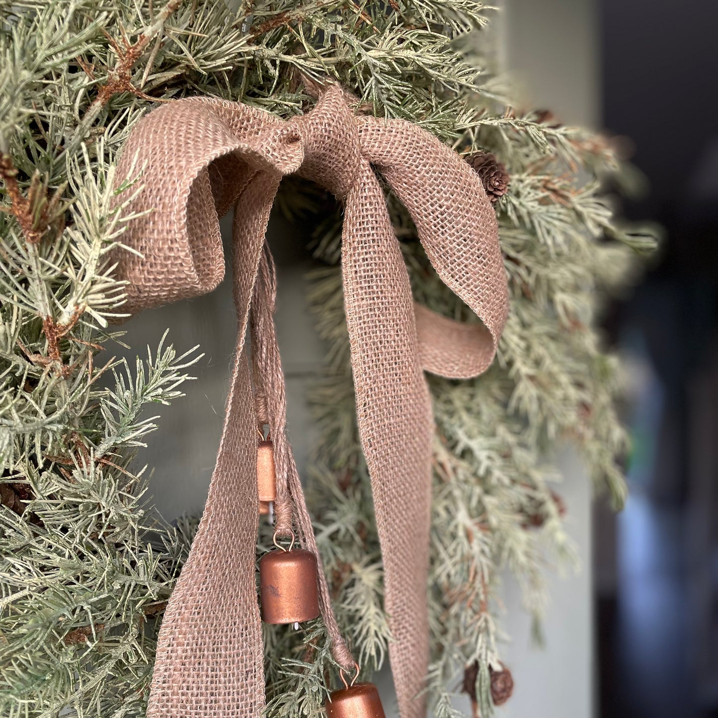 Fir Cone and Bells Christmas Wreath