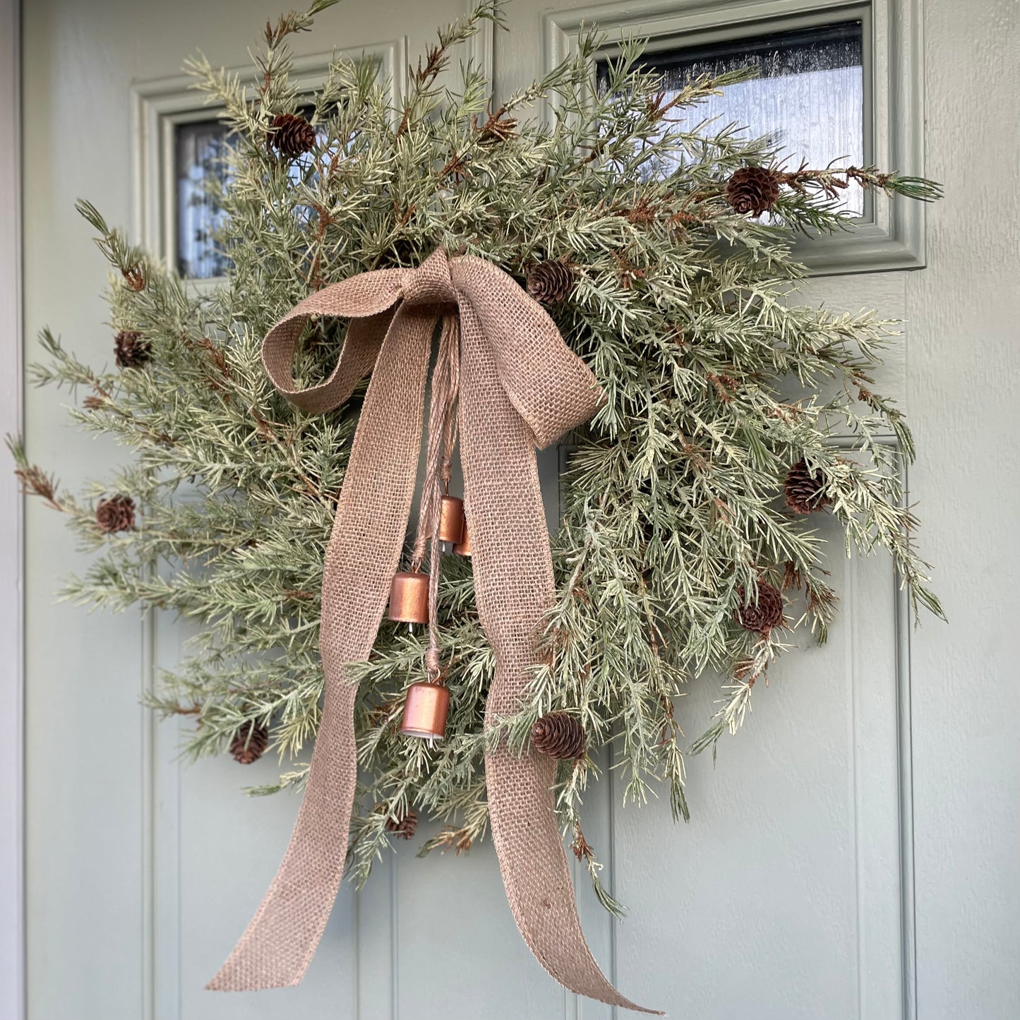 Fir Cone and Bells Christmas Wreath