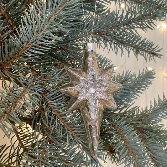 Glittered Star Hanging Decoration