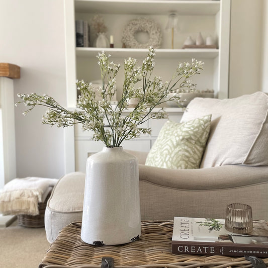 White Faux Gypsophila Stem