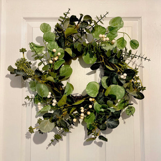 Eucalyptus And Berries Faux Wreath