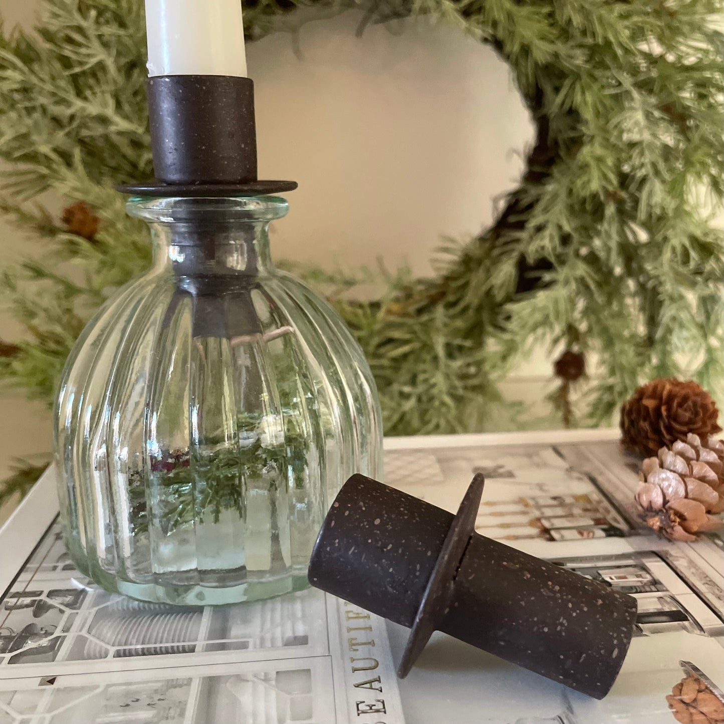 Rustic Bottle Candle Holder