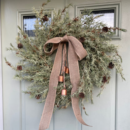 Fir Cone and Bells Christmas Wreath