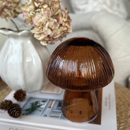 Mushroom led ornament with soft illumination, perfect to create a warm, relaxing atmosphere.