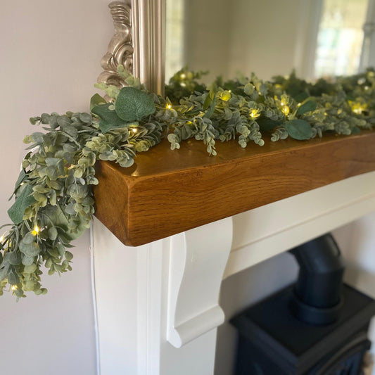 Decorative eucalyptus garland adding greenery and charm to living spaces.