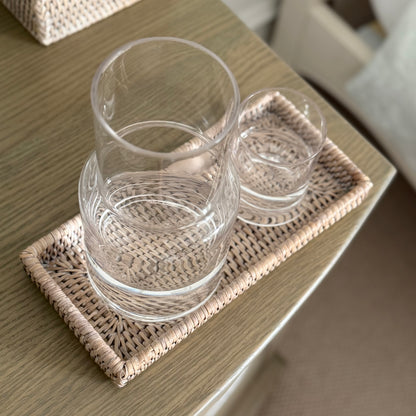 Rustic rattan tray with woven detail, ideal for everyday use or decorative home styling.