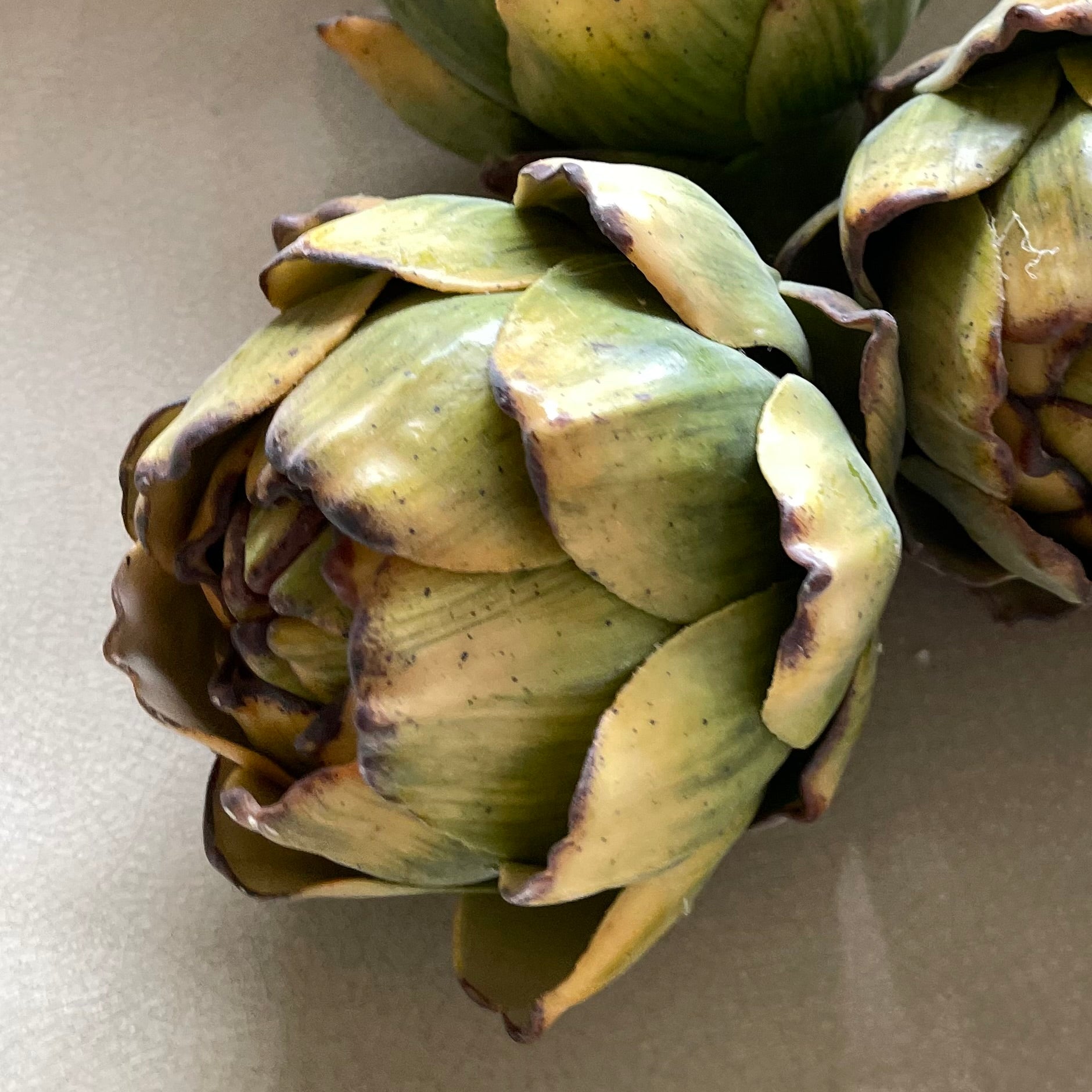 Close up of realistic faux artichoke texture. 
