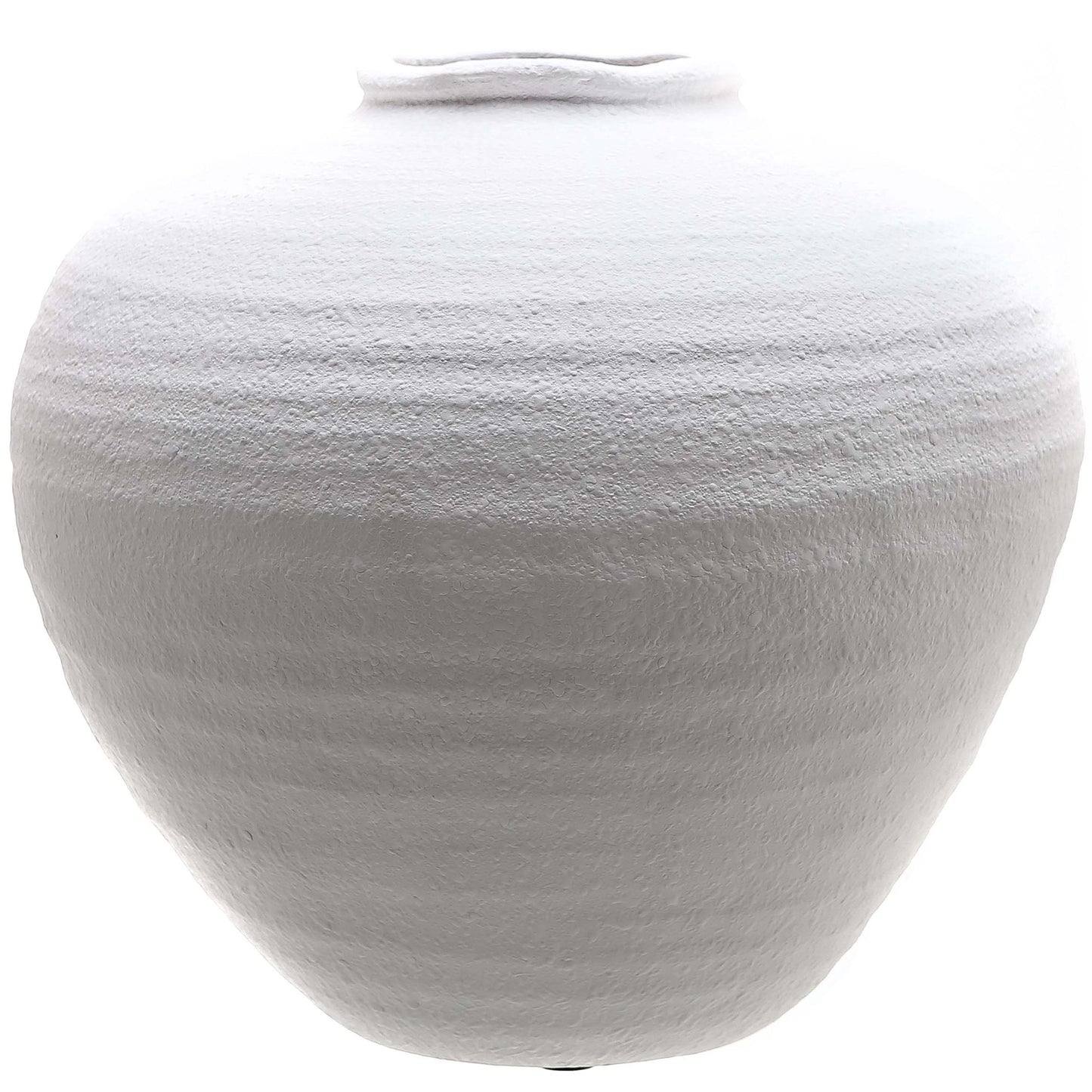White matte roman urn-style Regola vase with soft textured finish and elegant curved shape. On a white background.