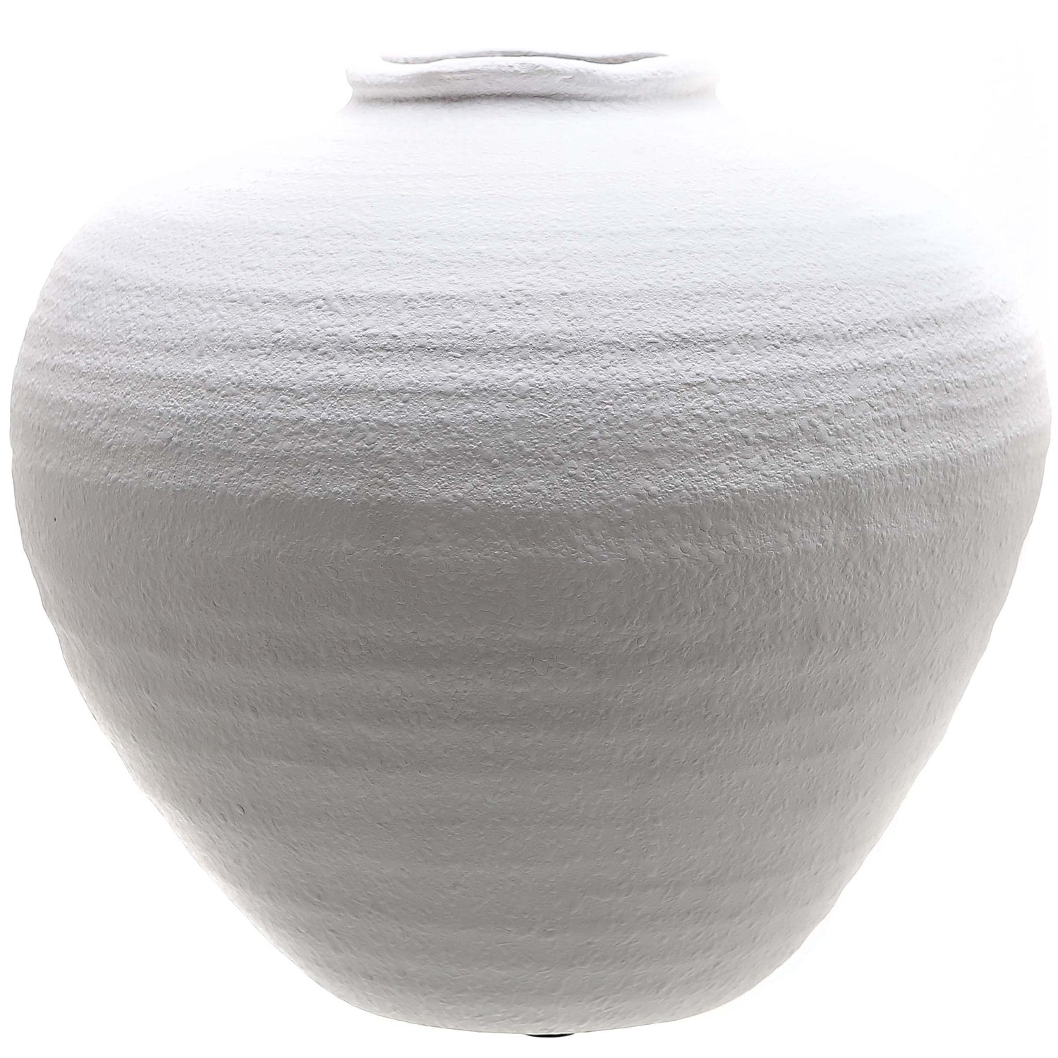 White matte roman urn-style Regola vase with soft textured finish and elegant curved shape. On a white background.